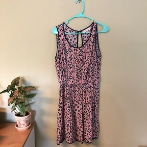 Pink Leopard Print Skater Dress